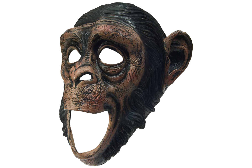 Monke Ripped Mask Monkey abe gummi maske - køb på rodes.dk