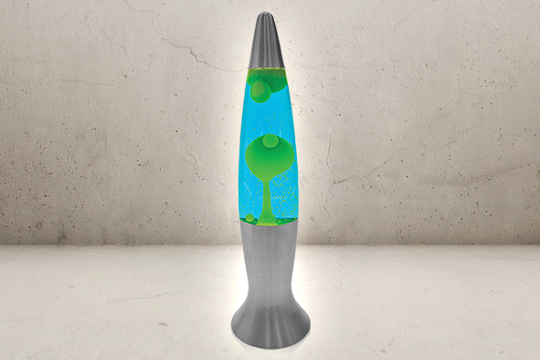 Grønne bønner slim skrue lavalampe lava green blue komplet med 230v adapter - Køb den på Rodes.dk  Webshop