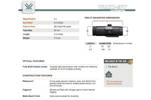Vortex VMX-3T 3x Magnifier-29446