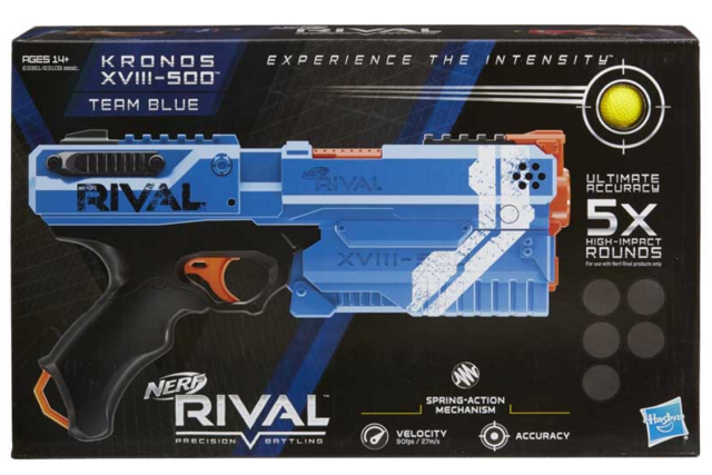 Her ser du Nerf Rival Kronos XVIII-500 Blaster - Blå