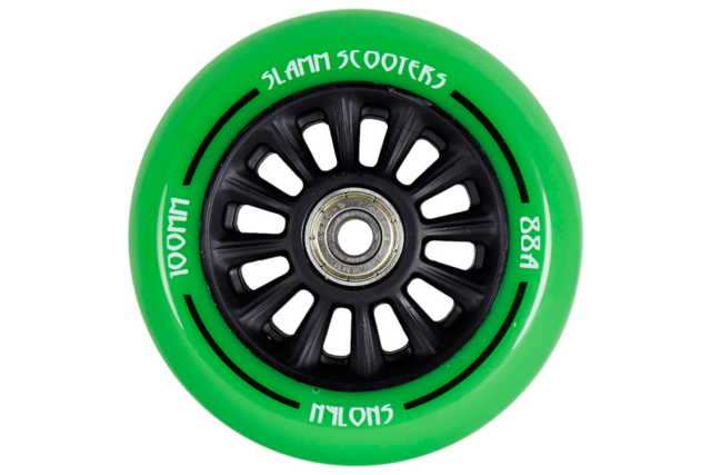 dette er et billede af Slamm Hjul Grøn Nylon Kerne