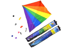 Drage / Kite - Rainbow / Blue - 82 x 88cm