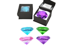 Kæmpe glas diamant - 4 farver -  80 mm