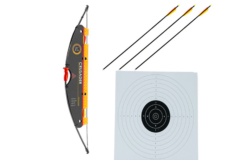 Recurve Langbue 115 cm – Startsæt med Skiver og Glasfiberpile - Bundle