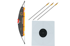 Recurve Langbue 130 cm – Startsæt med Skiver og Glasfiberpile - Bundle