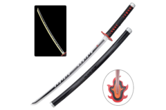 Tanjiro Kamado Katana - Bambusklinge med LED Lys