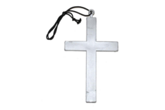 Halskæde med stort Sølv Kors - 20 x 13 cm