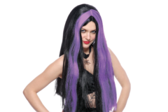 Hekse Paryk Med Lilla Striber
