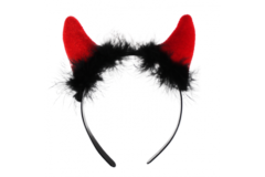 Djævlehårbøjle med Røde Plyshorn