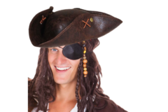 Pirathat “Kaptajn” i Læderlook - Voksen