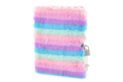 Fluffy Dagbog A5 med Lås i Farverigt Design