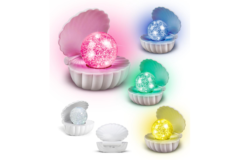 Muslingeskal Glitterkugle med LED