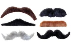Kunstigt overskæg - 6 stk. på kort