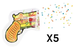 Selvoppustende Konfettipistol - 5 stk. Mega Pakke!