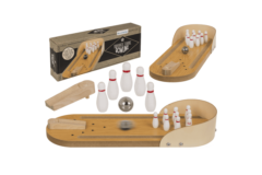 Mini Bowling Bane Kompletsæt i Træ - 30x10 cm