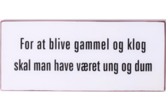 For at blive gammel og klog... (Metal Skilt)