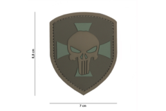 3D PVC Shield Punisher Cross Brown