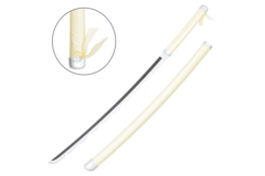 Hvid Katana med unikt blad og stof design – Bambusklinge