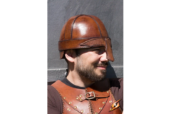 Warrior Helmet læder Brun - Junior