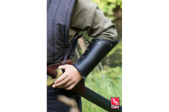 Arm/benskinner / Bracers læder- RFB 2 stk. - Sort