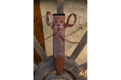 Full Scabbard Dagger Leather - Brown - 35 cm