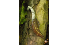 Elven Throwing Knife with leather Holder - Brown