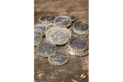 10 x Silver Lion Metal Coins / Sølvmønter - Rollespil