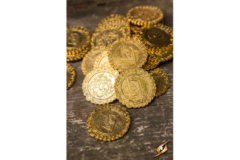 10 x Golden Metal Dragon Coins / Guldmønter - Rollespil
