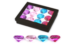 Diamant facetslebet glas - 50mm  (Flere farver)